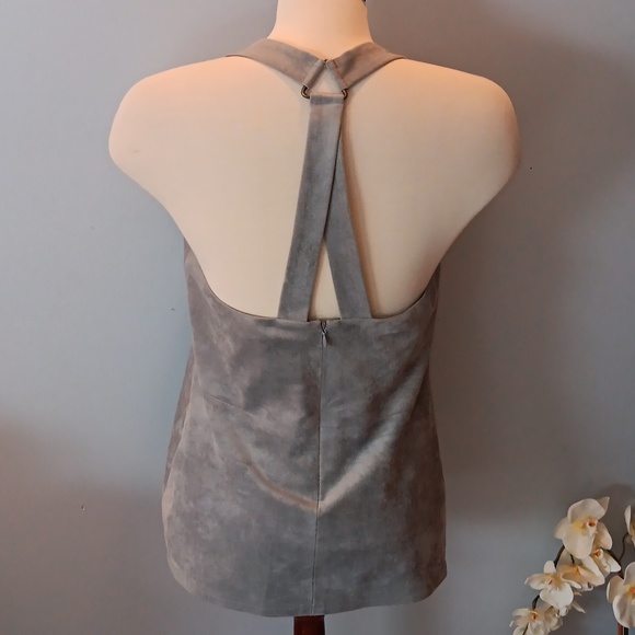 BCBGMAXAZRIA Charlote faux suede racerback tank top NWOT - Picture 4 of 6